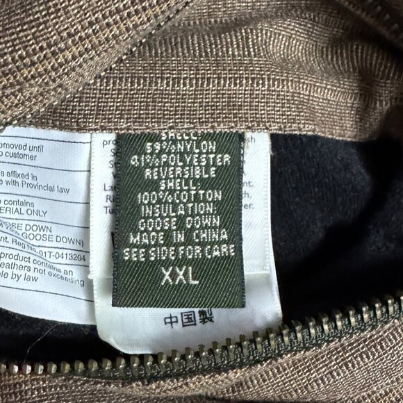 EDDIE BAUER REVERSIBLE GOOSE DOWN FILL Winter Puffer Parka Vest Mens 2XL - Picture 5 of 8